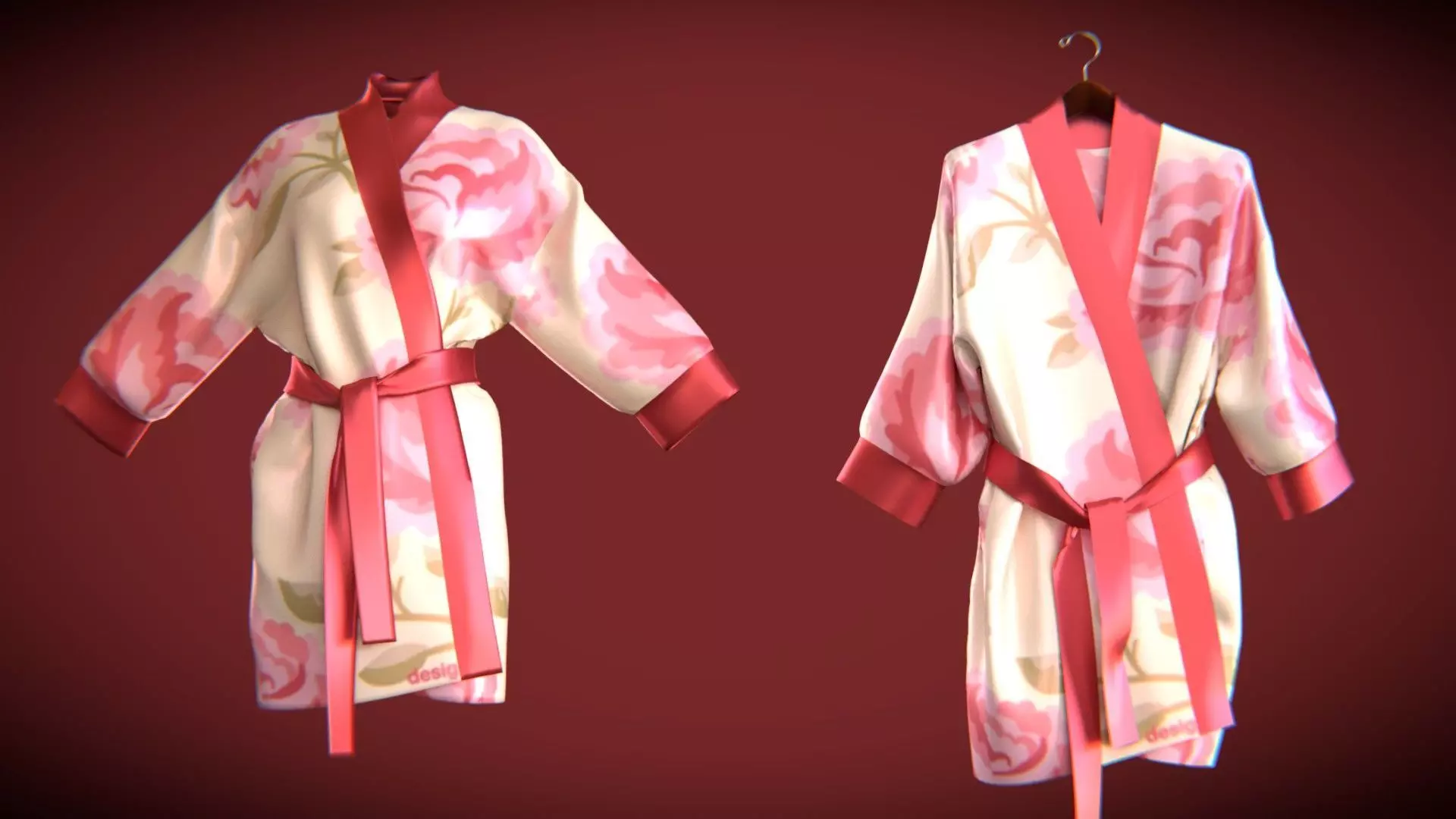 silk bath robe 3D model