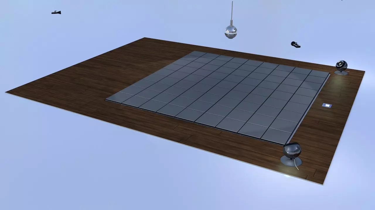 disco wooden floor in sky Free 3D model