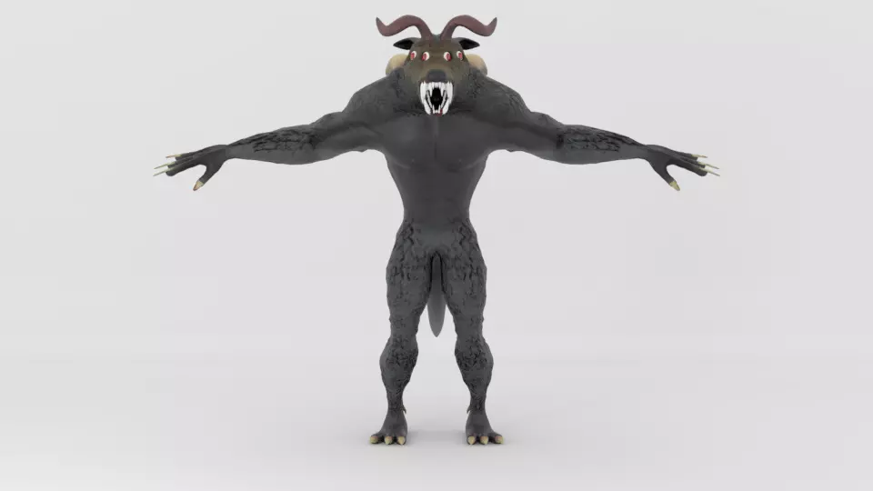 Demon Monster Free low-poly 3D model