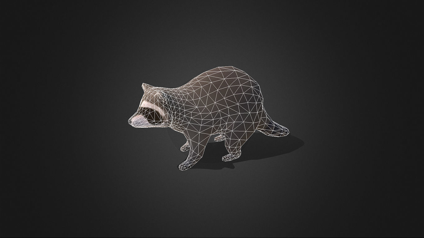 Low Poly Racoon - Idle Animated Low-poly 3D model_4
