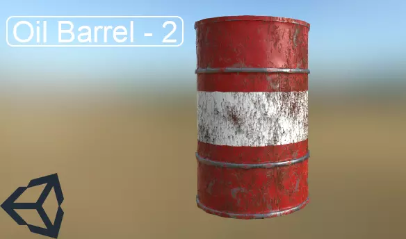 Oil barrel 2 Low-poly 3D model_0