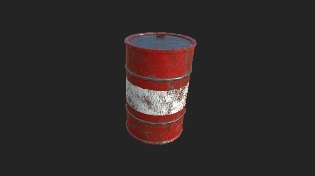 Oil barrel 2 Low-poly 3D model_8