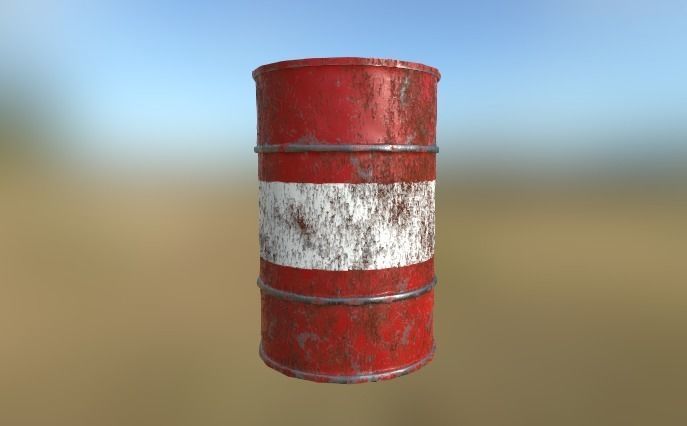 Oil barrel 2 Low-poly 3D model_4