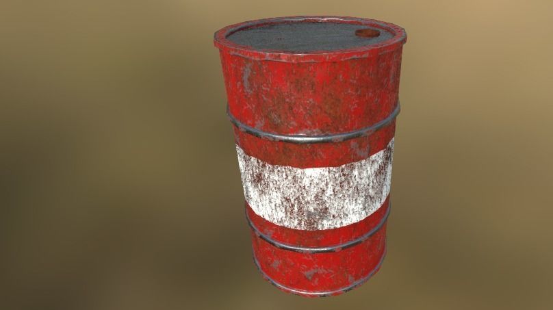 Oil barrel 2 Low-poly 3D model_3