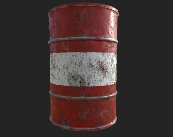 Oil barrel 2 Low-poly 3D model_6