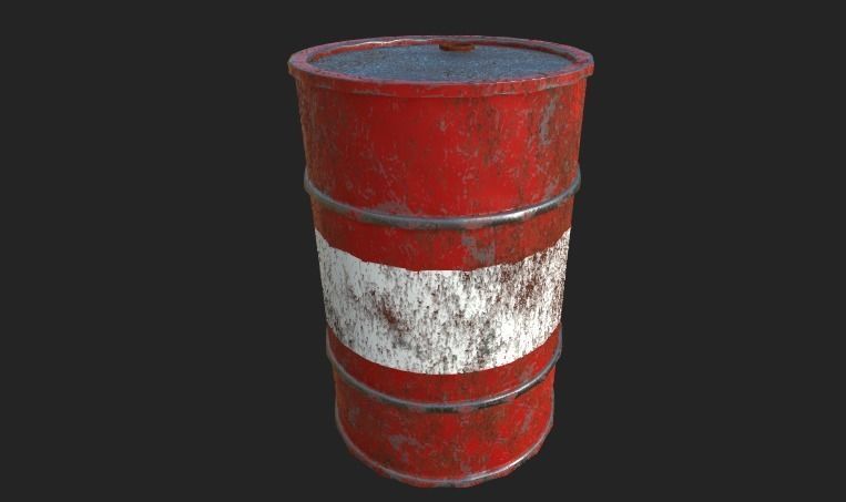 Oil barrel 2 Low-poly 3D model_9