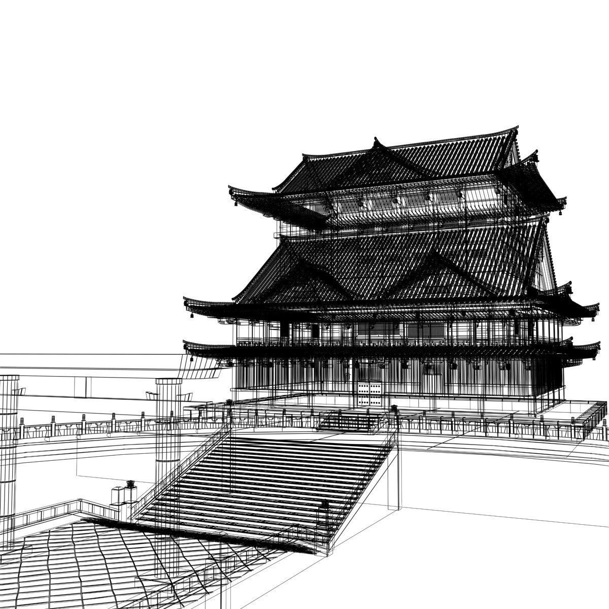 Chinese house 3D model_5