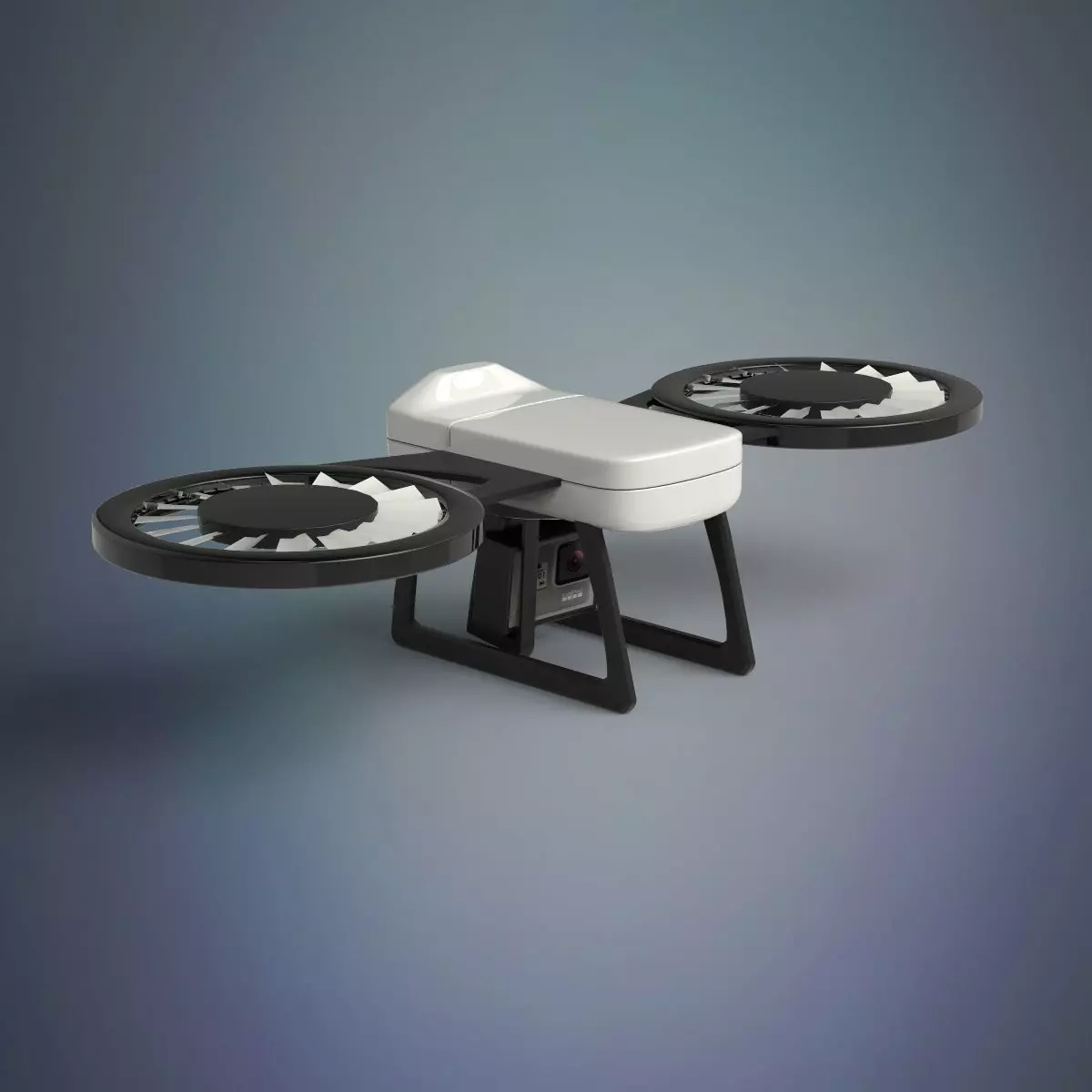 Drone with two propellers 3D model