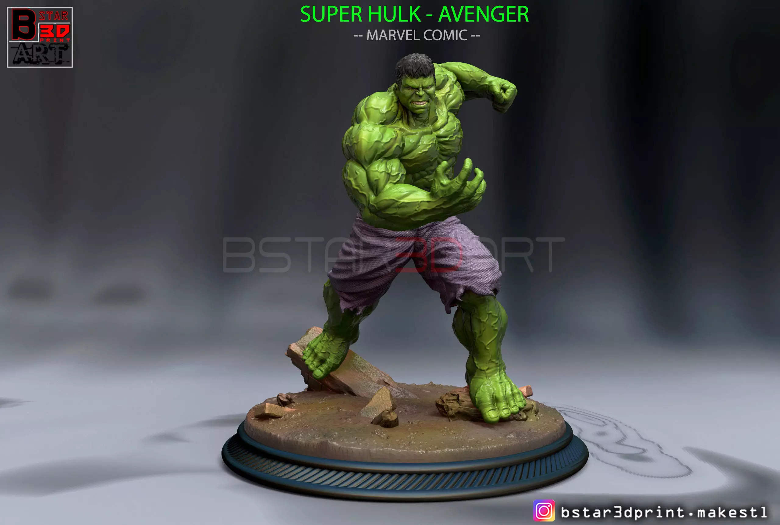 SUPER HULK  - Super Hero - Marvel  3D print model_0