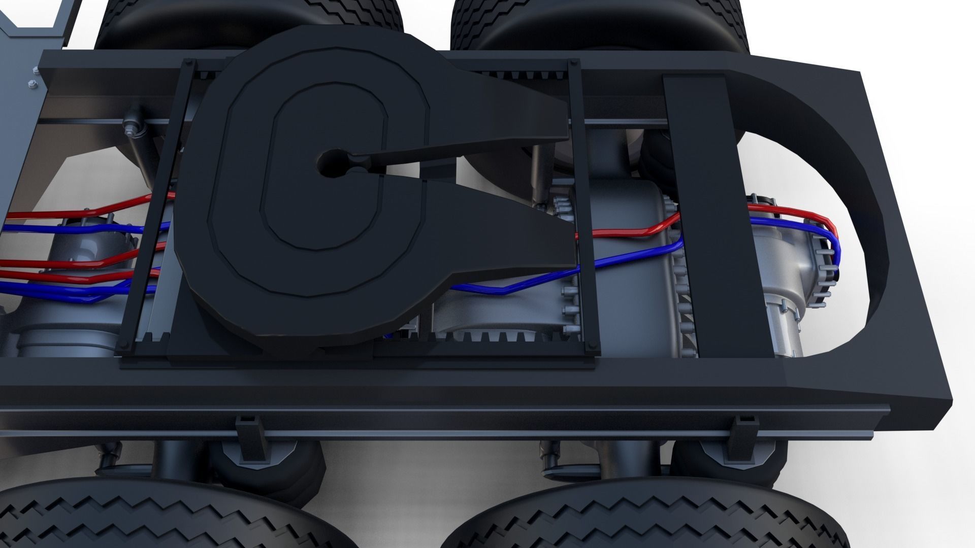 Tesla Semi Truck Chassis 3D model_8