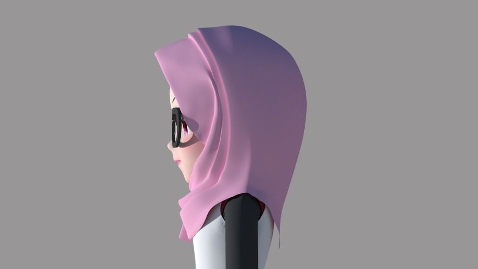 Hijab Model 2 scarf 3D model_2