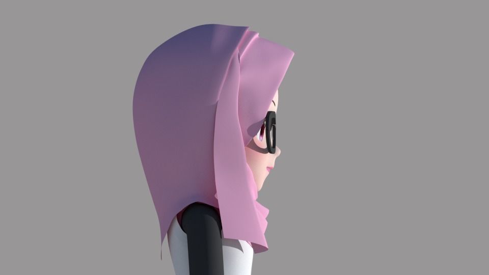 Hijab Model 2 scarf 3D model_5
