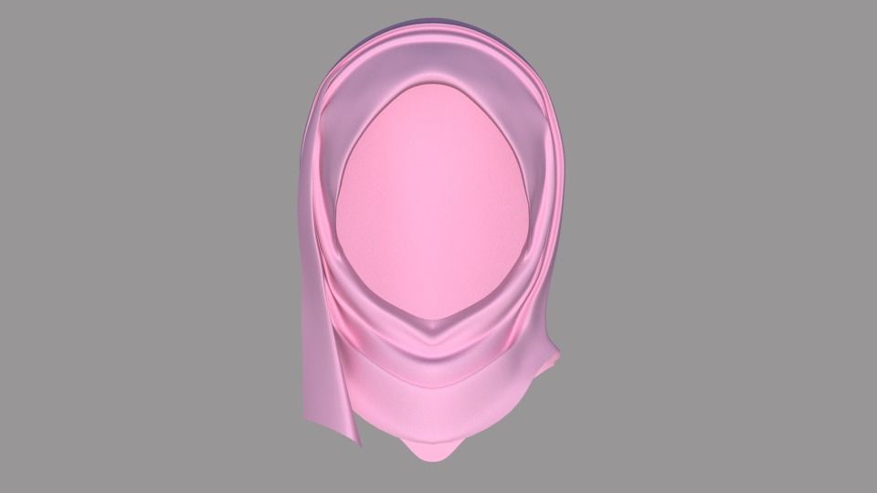 Hijab Model 2 scarf 3D model_1