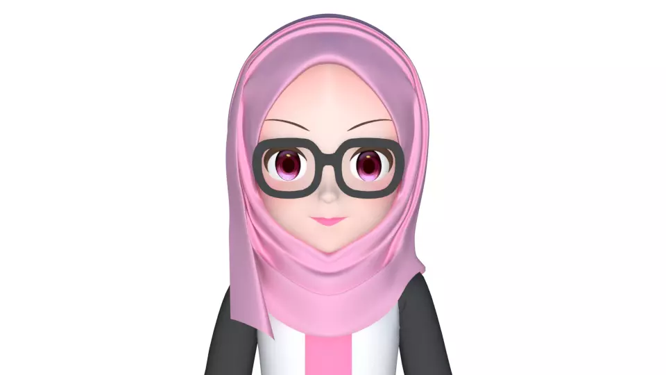 Hijab Model 2 scarf 3D model_0