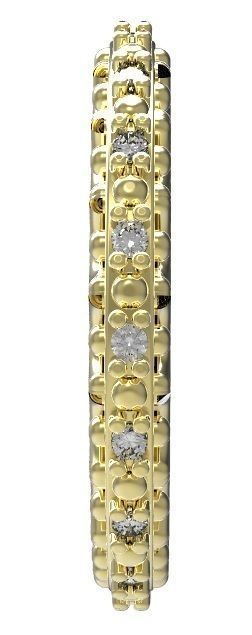 Earrings gold band with diamonds 3D print model_1