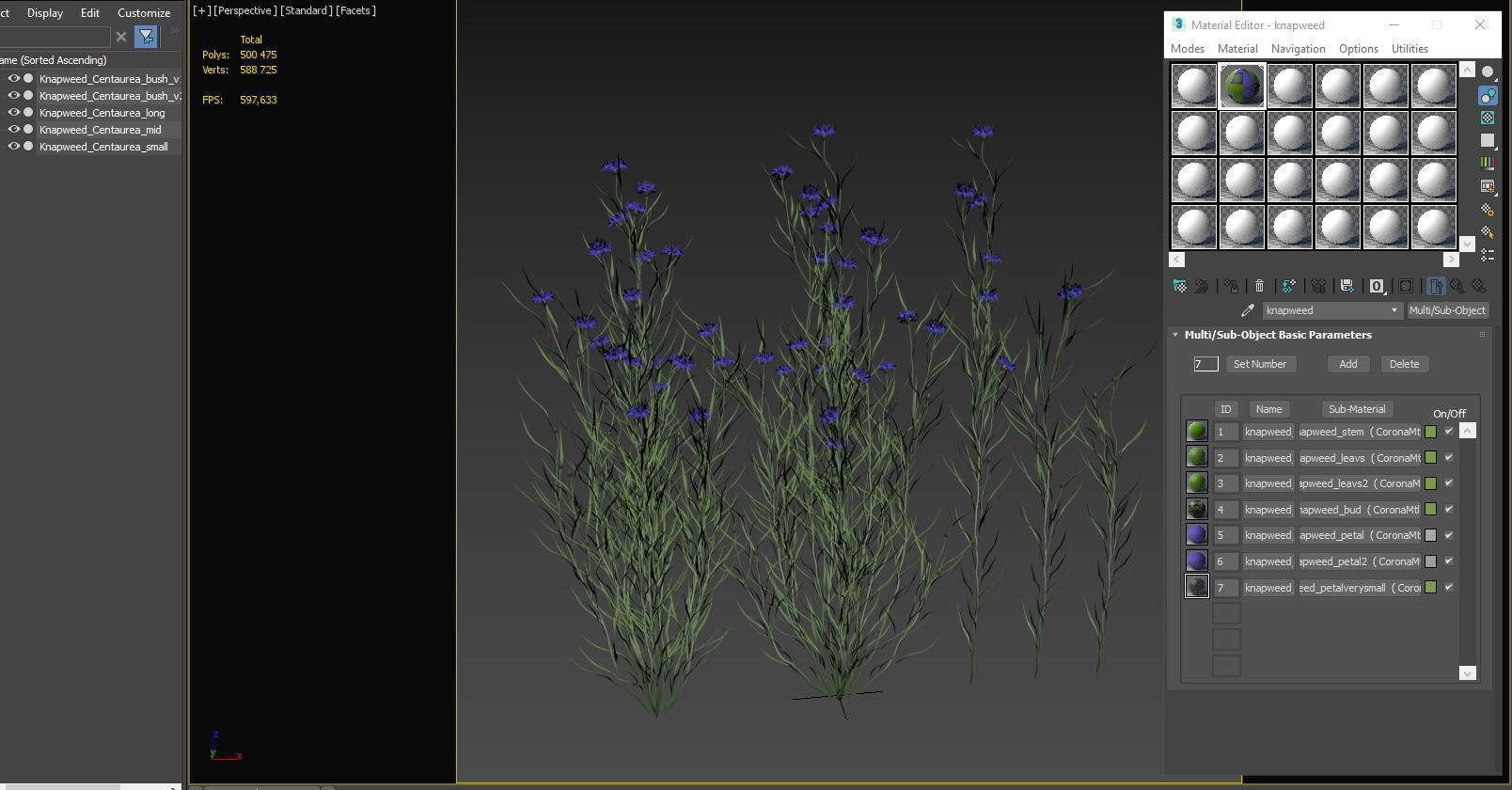 knapweed flower 3D model_22