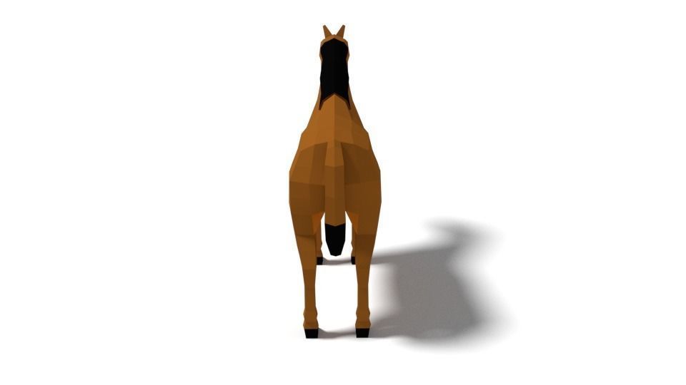 Low Poly Cartoon Horse Low-poly 3D model_3