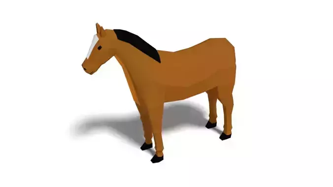 Low Poly Cartoon Horse Low-poly 3D model