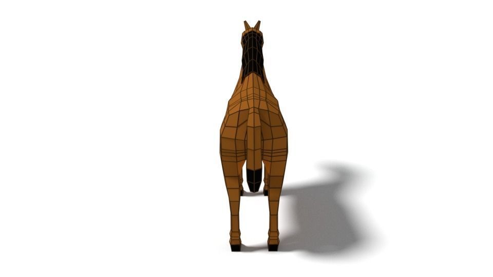 Low Poly Cartoon Horse Low-poly 3D model_10