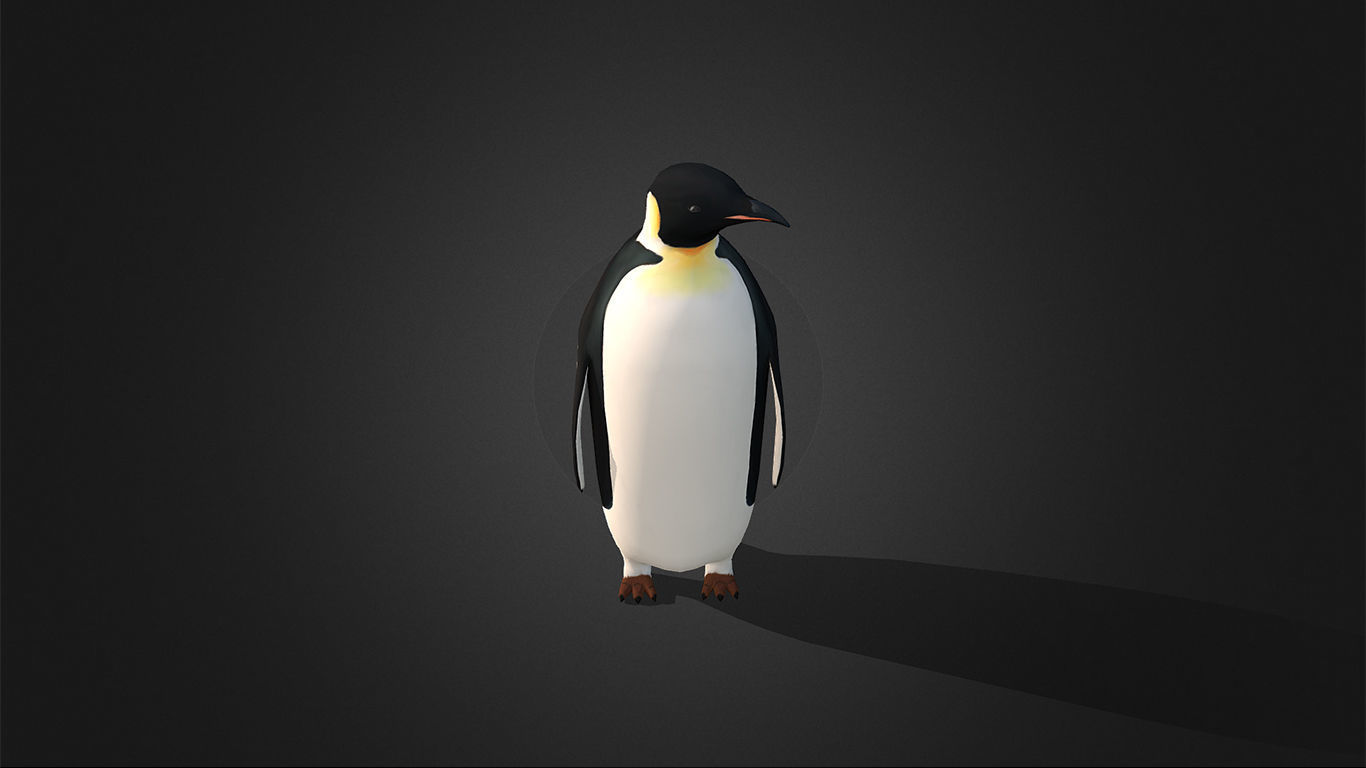Low Poly Emperor Penguin  - Idle Animated Low-poly 3D model_2