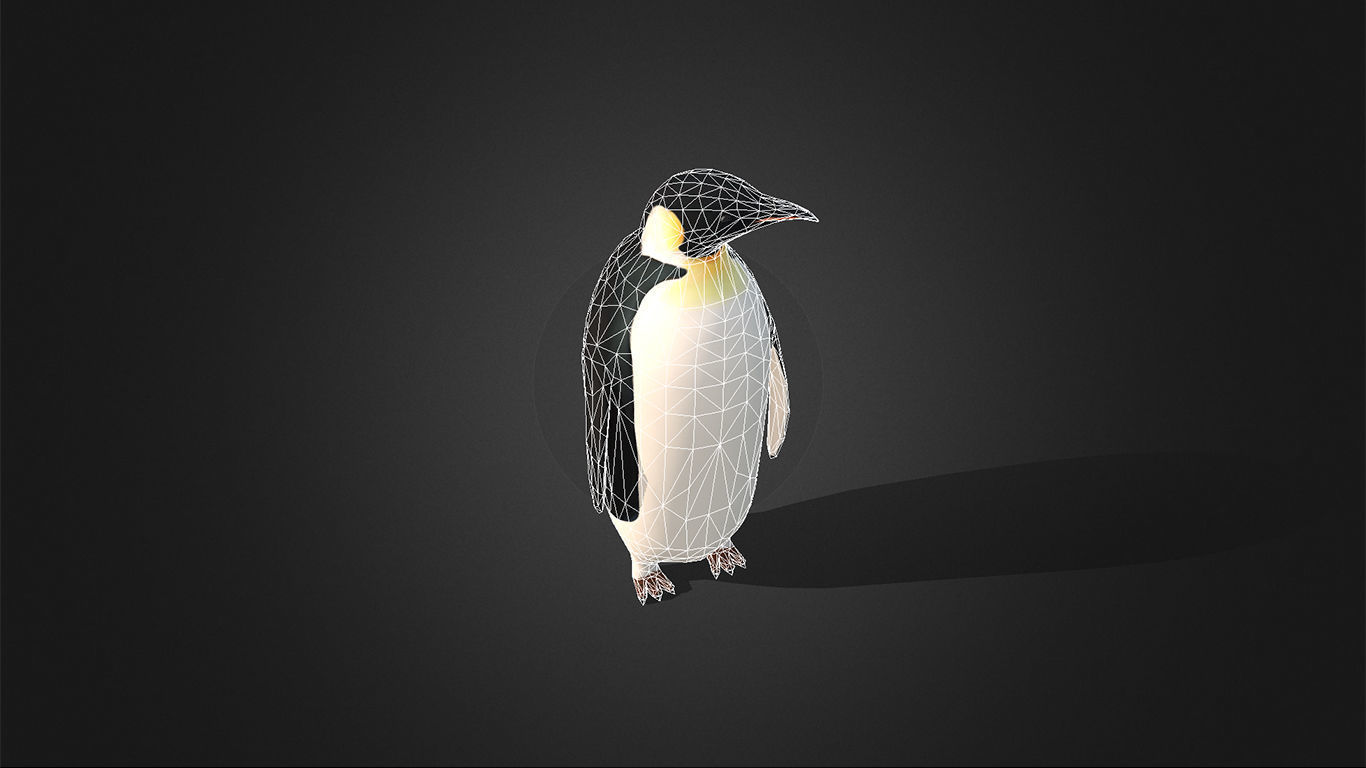 Low Poly Emperor Penguin  - Idle Animated Low-poly 3D model_6