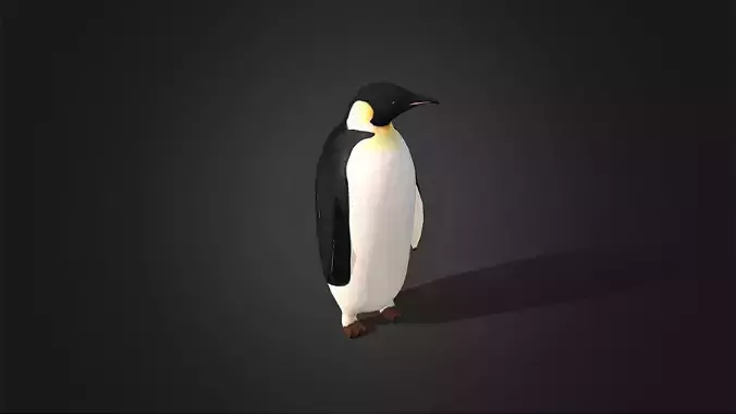 Low Poly Emperor Penguin  - Idle Animated Low-poly 3D model