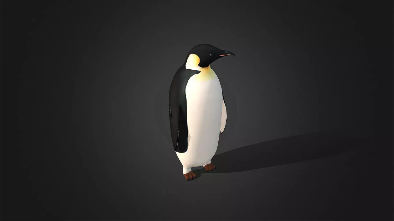 Low Poly Emperor Penguin  - Idle Animated Low-poly 3D model_0
