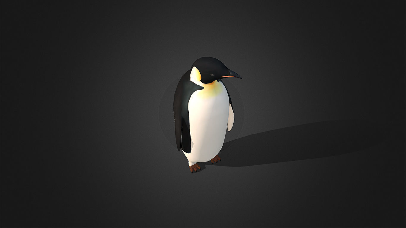 Low Poly Emperor Penguin  - Idle Animated Low-poly 3D model_5