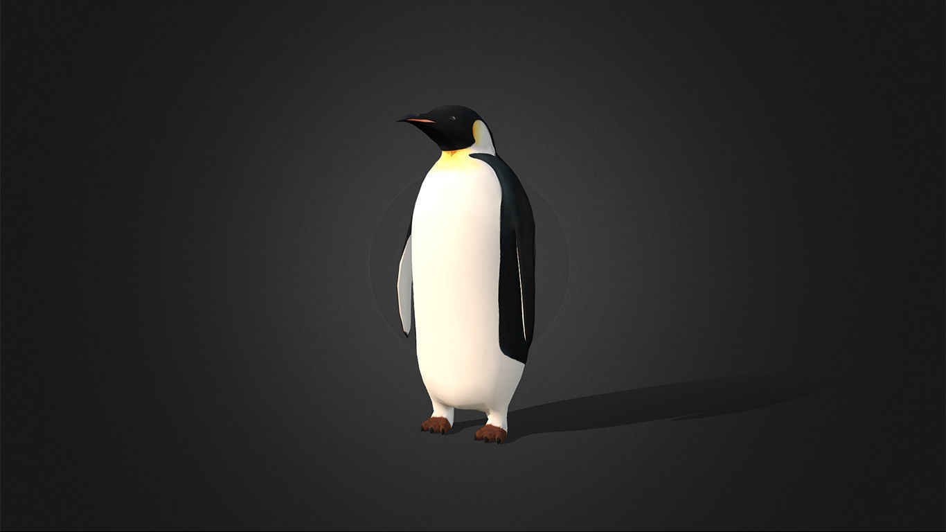 Low Poly Emperor Penguin  - Idle Animated Low-poly 3D model_12