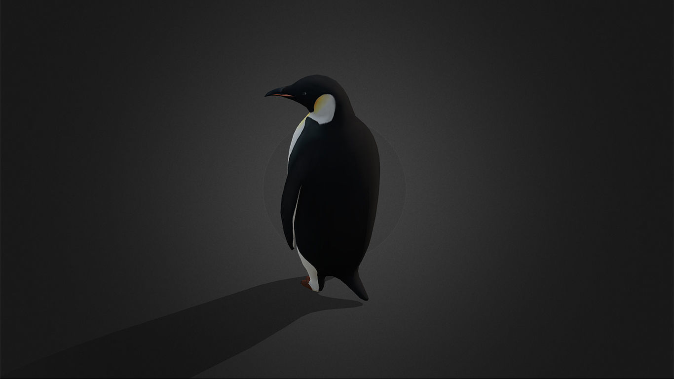 Low Poly Emperor Penguin  - Idle Animated Low-poly 3D model_3