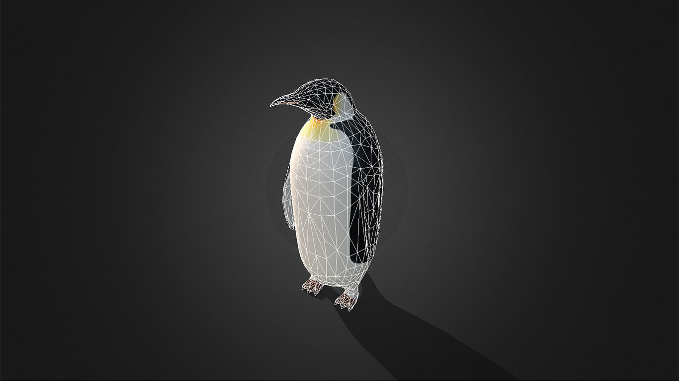 Low Poly Emperor Penguin  - Idle Animated Low-poly 3D model_8