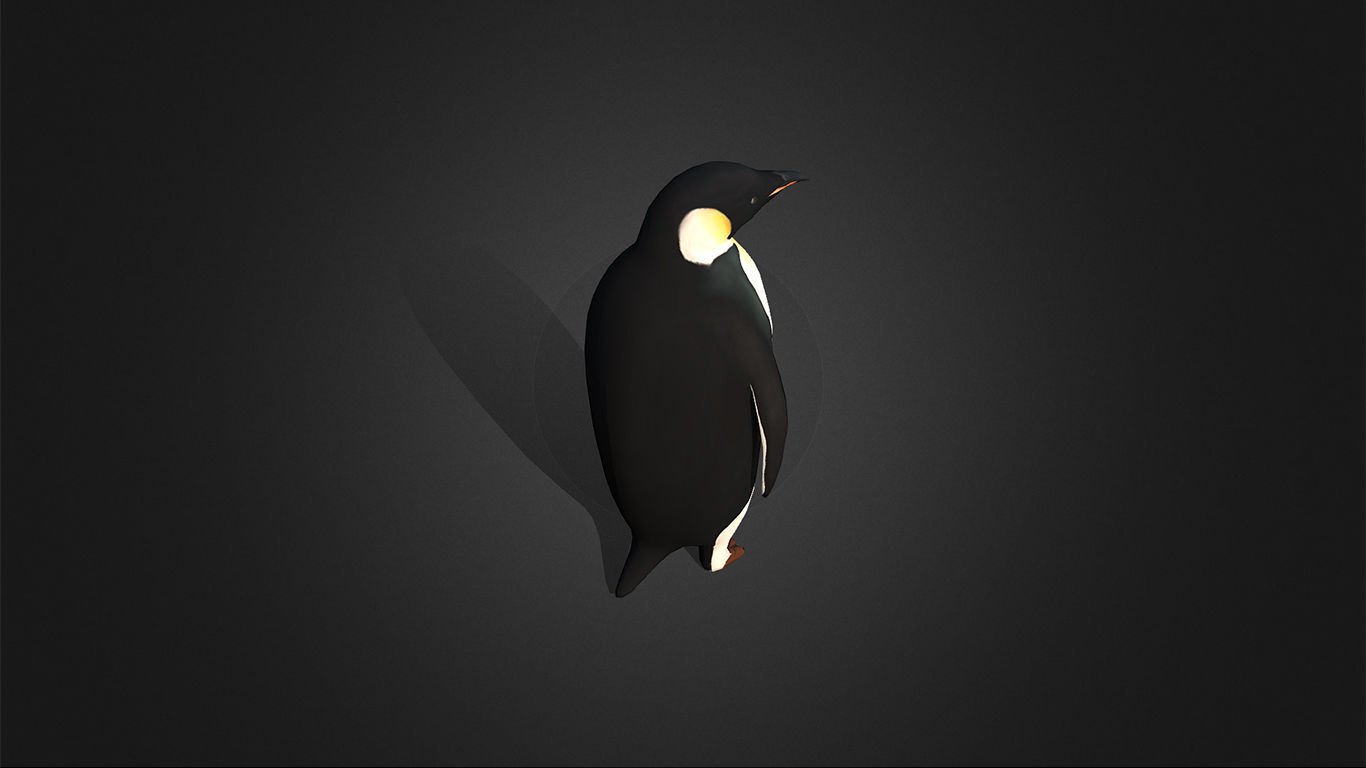 Low Poly Emperor Penguin  - Idle Animated Low-poly 3D model_4