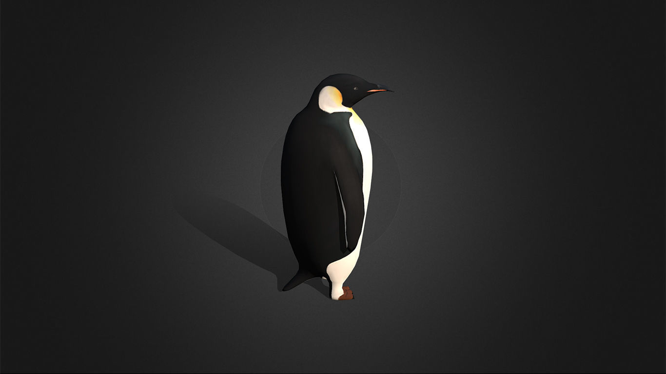 Low Poly Emperor Penguin  - Idle Animated Low-poly 3D model_11