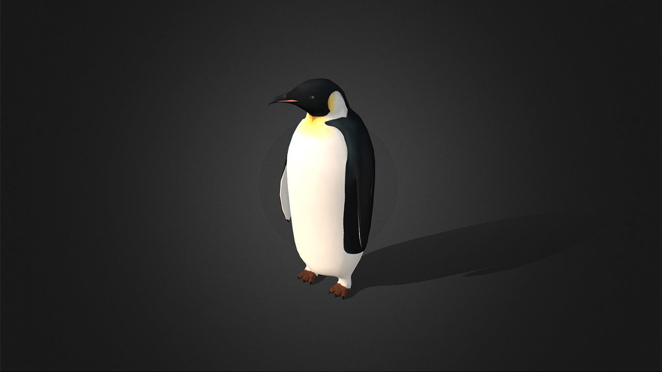 Low Poly Emperor Penguin  - Idle Animated Low-poly 3D model_7