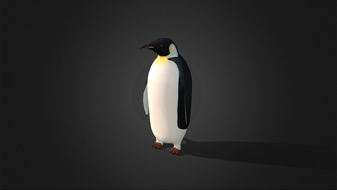 Low Poly Emperor Penguin  - Idle Animated Low-poly 3D model_9