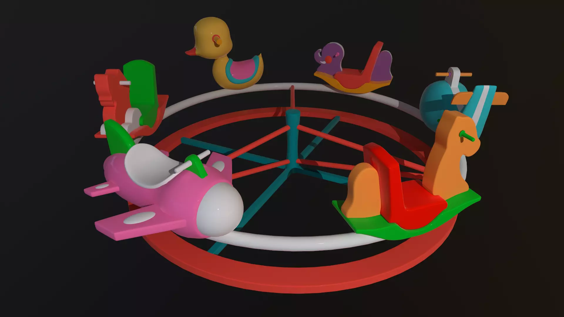 Asset - Cartoons - Toys -Ferris wheel - 3D Model - Rig 3D model_0