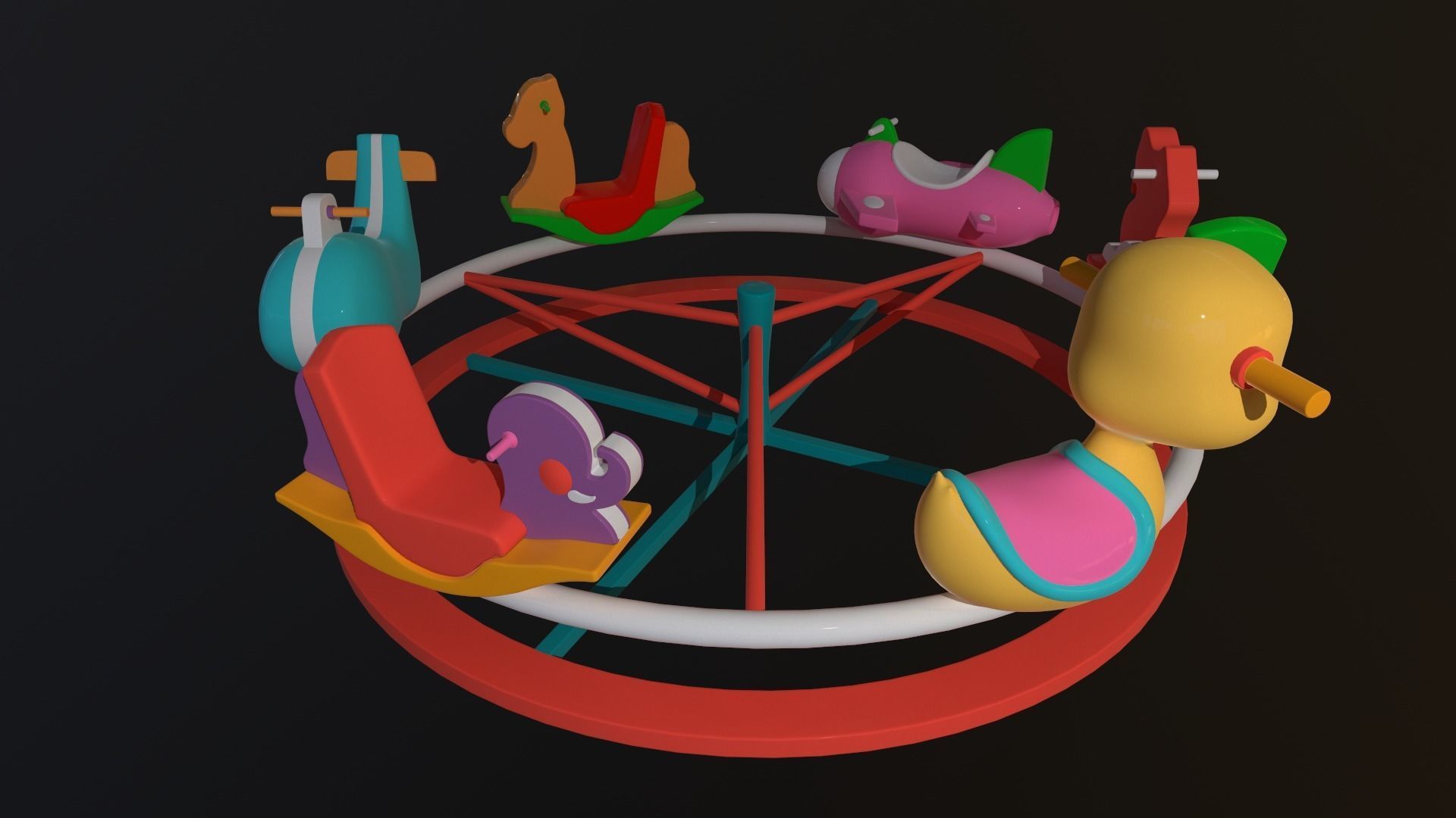 Asset - Cartoons - Toys -Ferris wheel - 3D Model - Rig 3D model_2