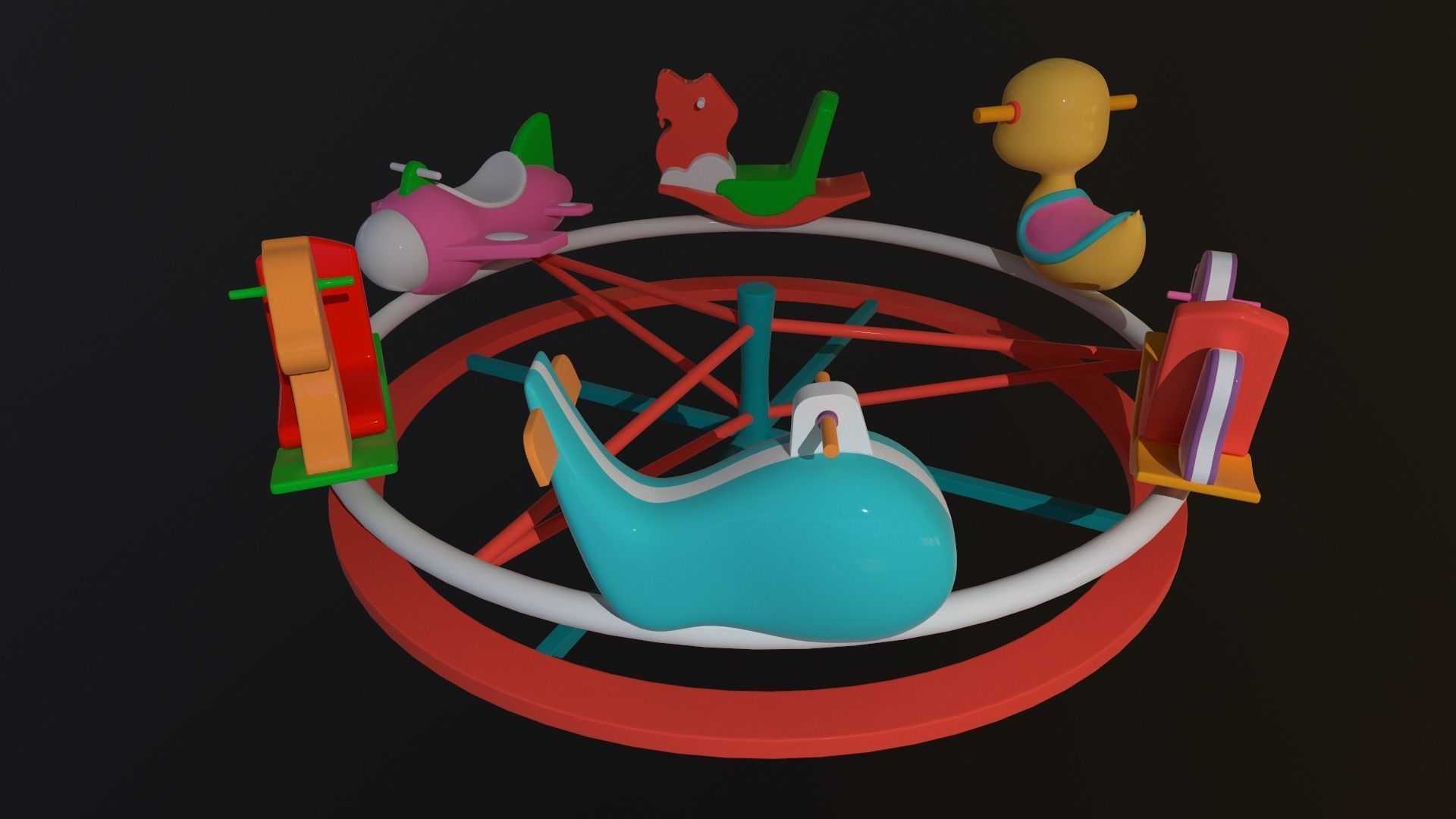 Asset - Cartoons - Toys -Ferris wheel - 3D Model - Rig 3D model_4