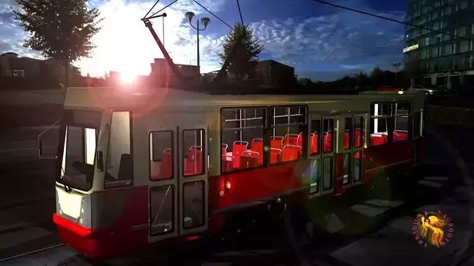 tram105NA fbx trams in poland Low-poly 3D model