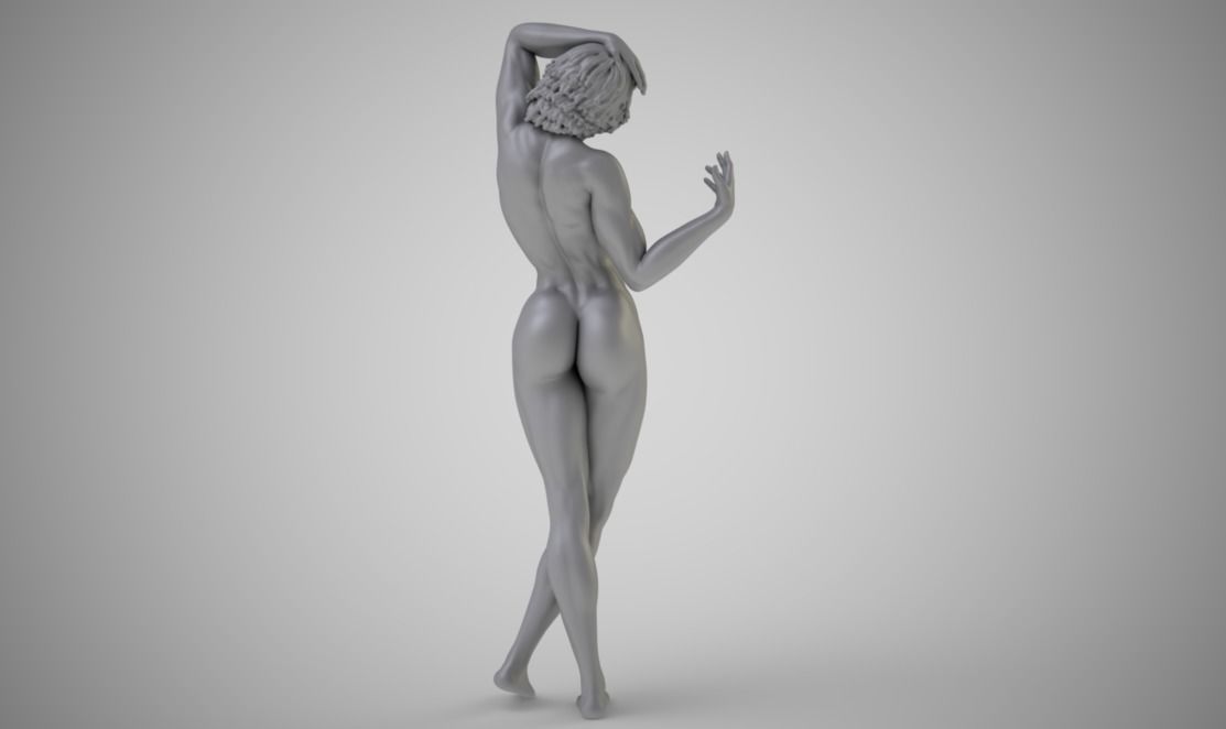 Muscular Girl  3D print model_2