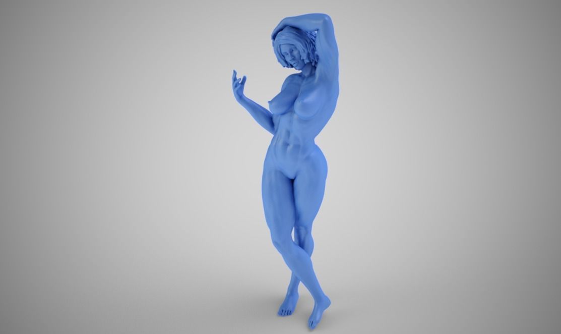 Muscular Girl  3D print model_7