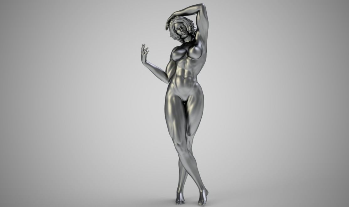 Muscular Girl  3D print model_8
