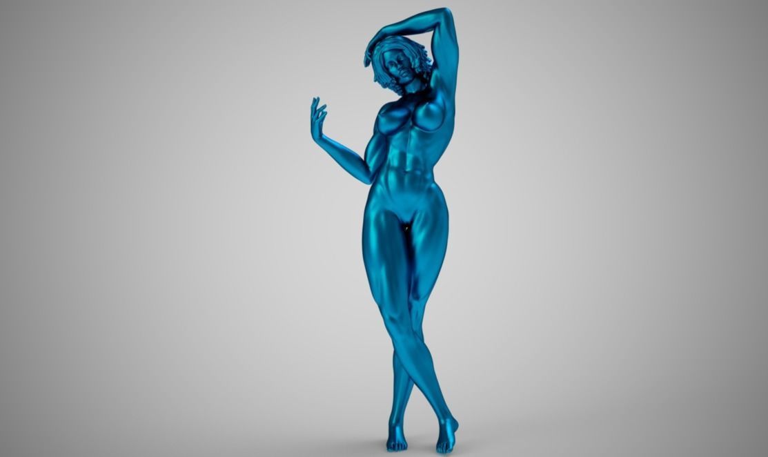 Muscular Girl  3D print model_12