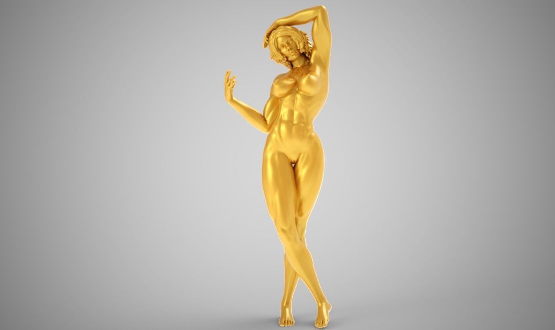 Muscular Girl  3D print model_9