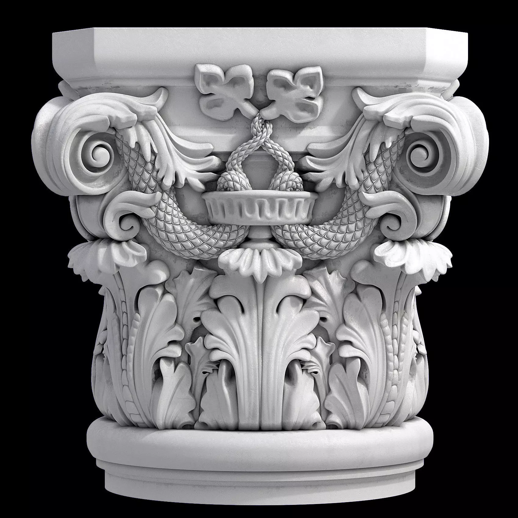 capital ornate column 3D model_0