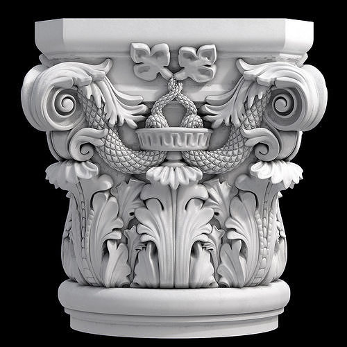 capital ornate column 3D model