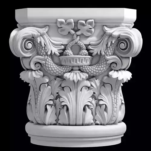 capital ornate column 3D model