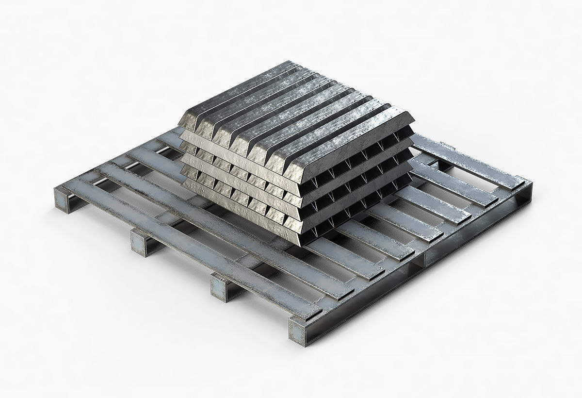 Aluminium Zinc Nickel Silver Titan Steel ingot 9 3D model_3