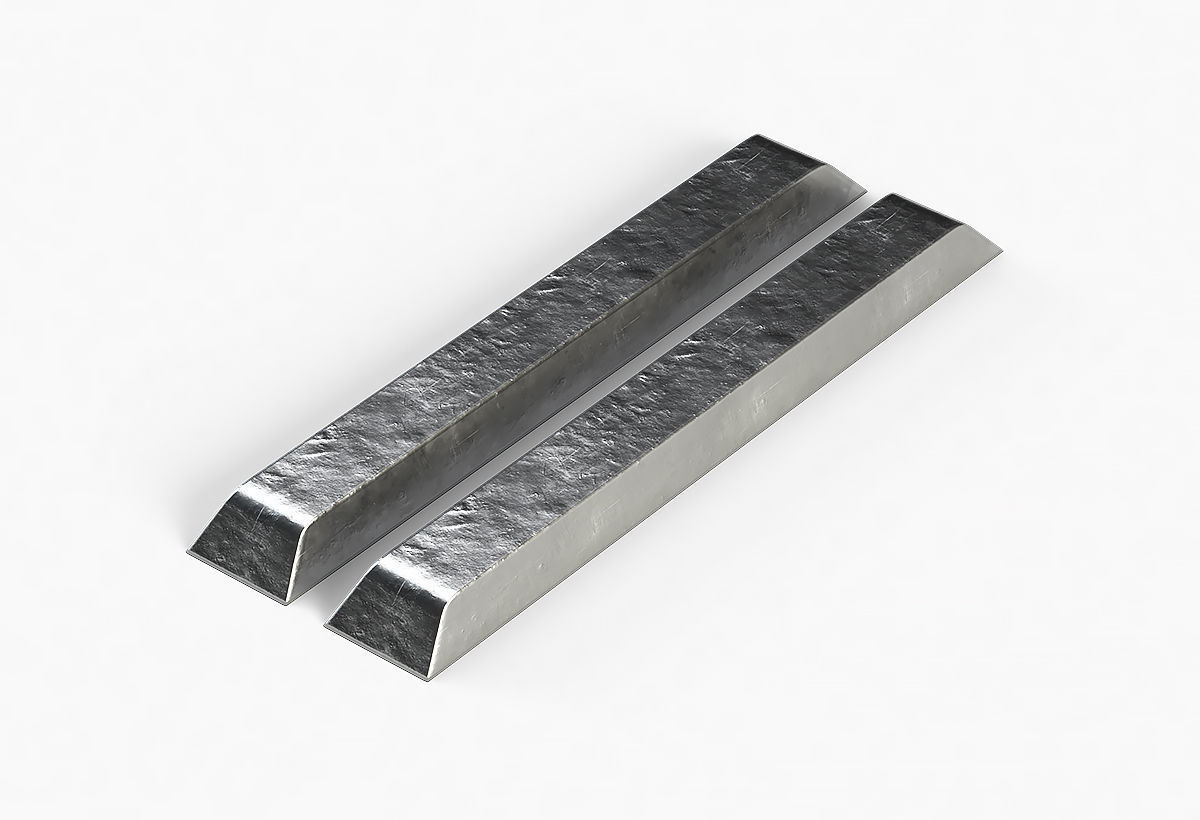 Aluminium Zinc Nickel Silver Titan Steel ingot 9 3D model_10