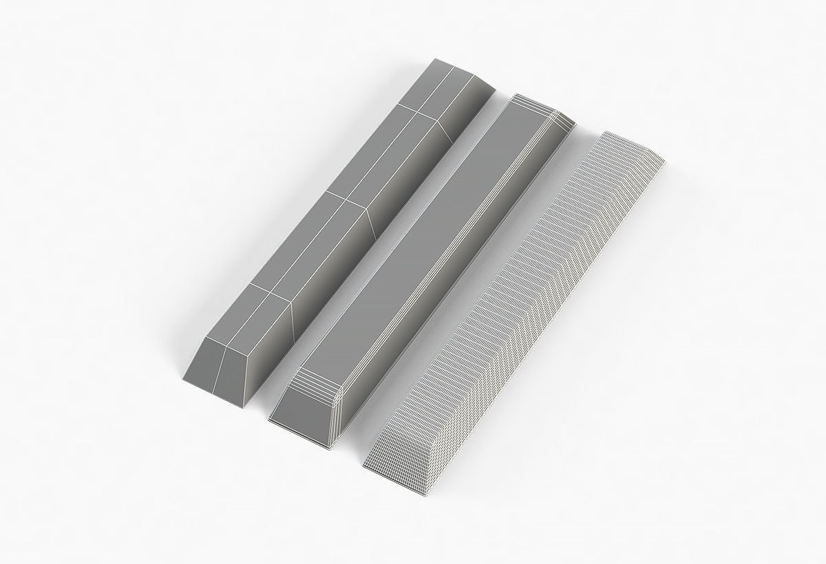 Aluminium Zinc Nickel Silver Titan Steel ingot 9 3D model_7